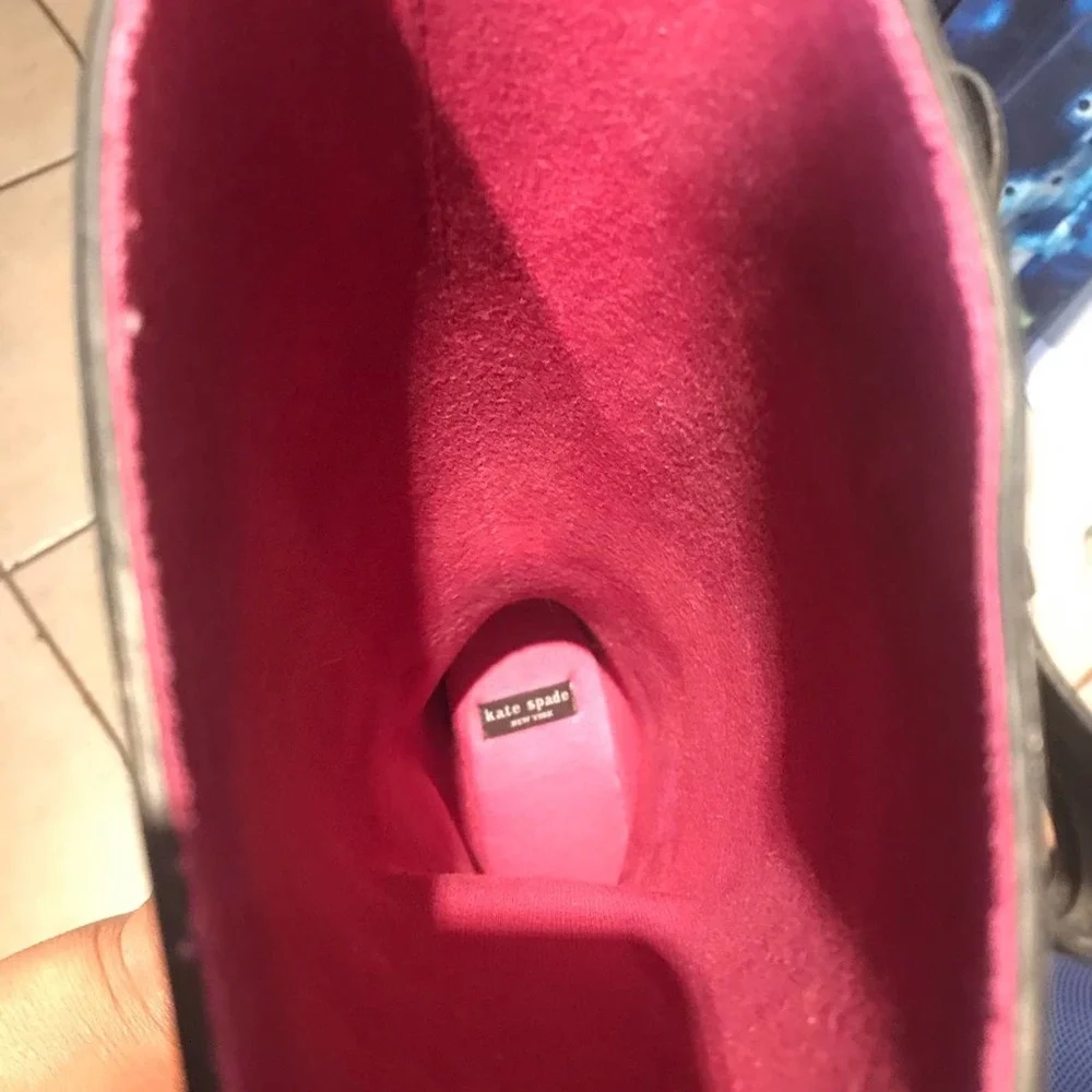 Kate Spade “Randi too” heeled rain boots w/bow